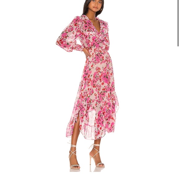 MISA LOS ANGELES Samantha ruffles airy pink dress
